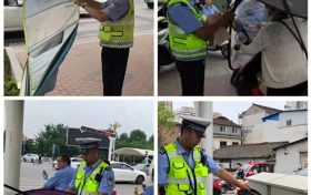 南鄭交警集中整治首日！現(xiàn)場拆除遮陽棚傘500余把！縮略圖