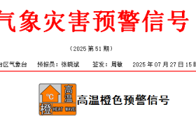 漢臺區(qū)氣象臺發(fā)布高溫橙色預(yù)警信號縮略圖